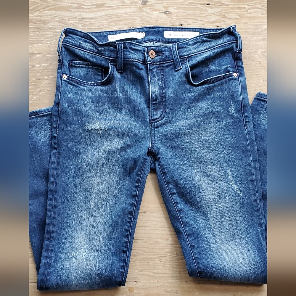 Pilcro and Letterpress High-rise skinny jeans distressed size 28